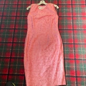 Peach on peach embroidered cocktail dress